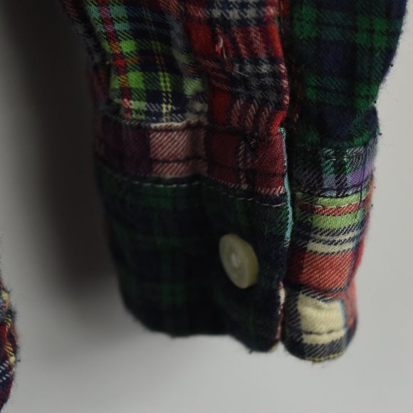 Patchwork plaid long sleeve button down shirt GAP - Picture 6 of 10